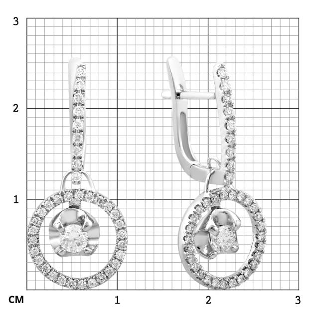 Серьги из белого золота с бриллиантами (025178)