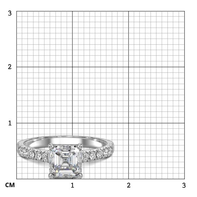Помолвочное кольцо из белого золота с бриллиантами и цирконом (060344)
