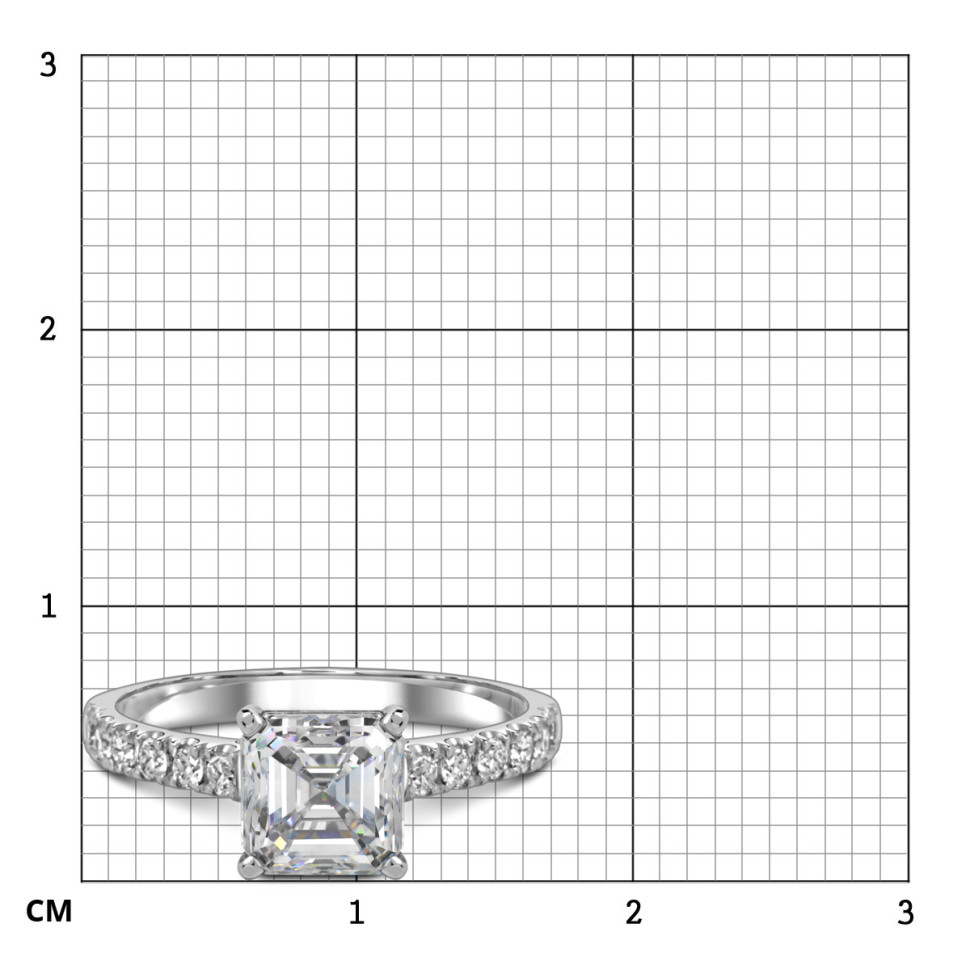 Помолвочное кольцо из белого золота с бриллиантами и цирконом (060344)