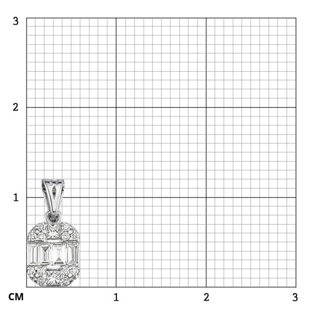 Кулон из белого золота с бриллиантами (055588)