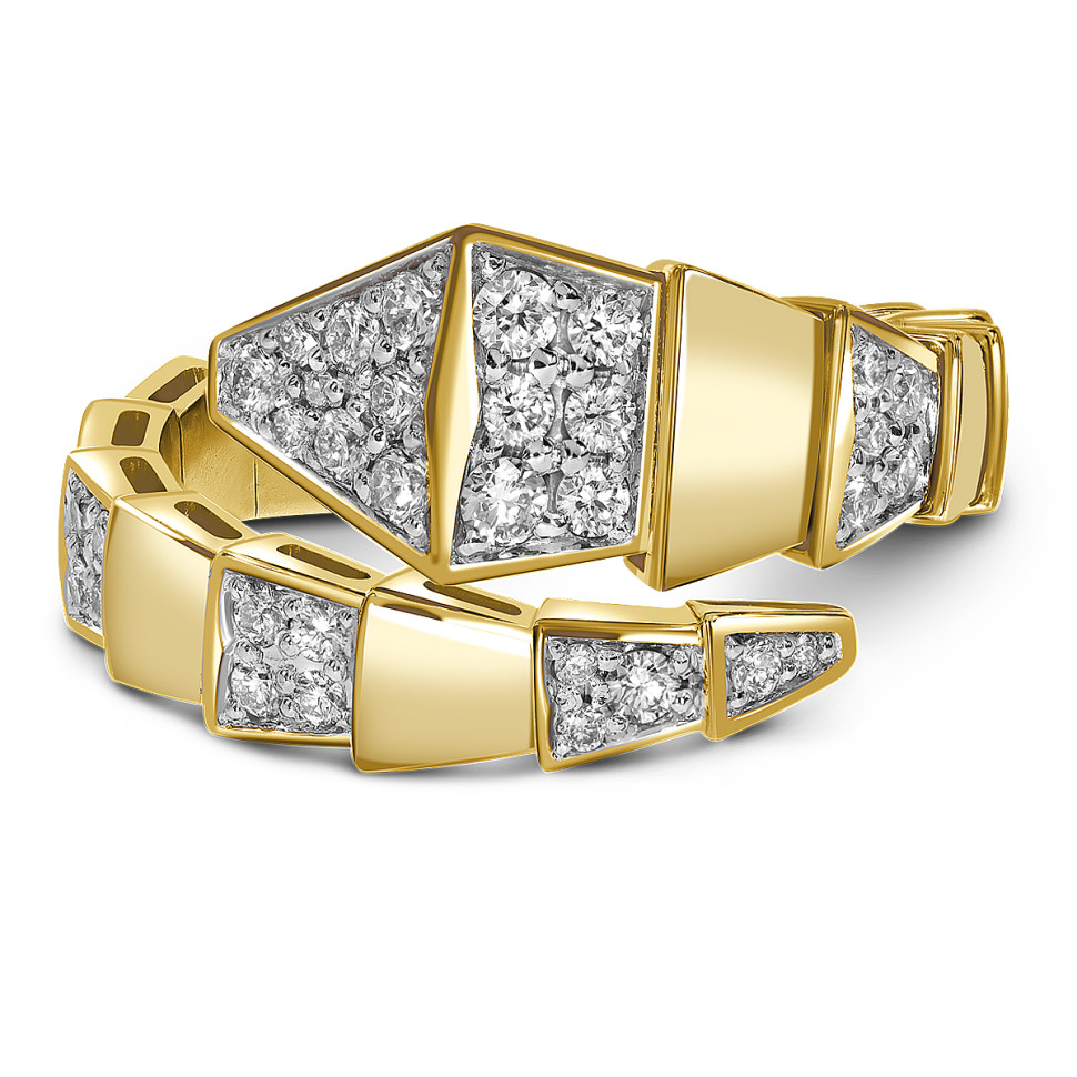 Кольцо из жёлтого золота с бриллиантами (056127)