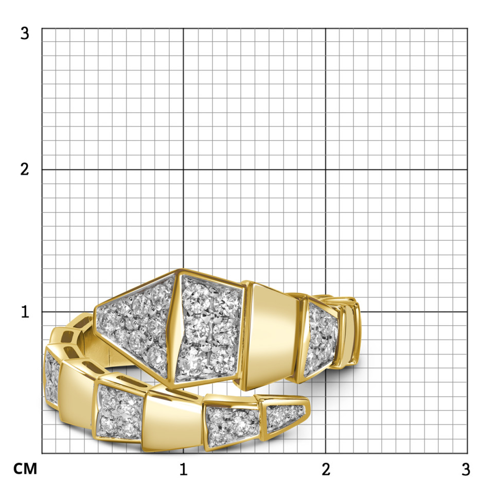 Кольцо из жёлтого золота с бриллиантами (056127)