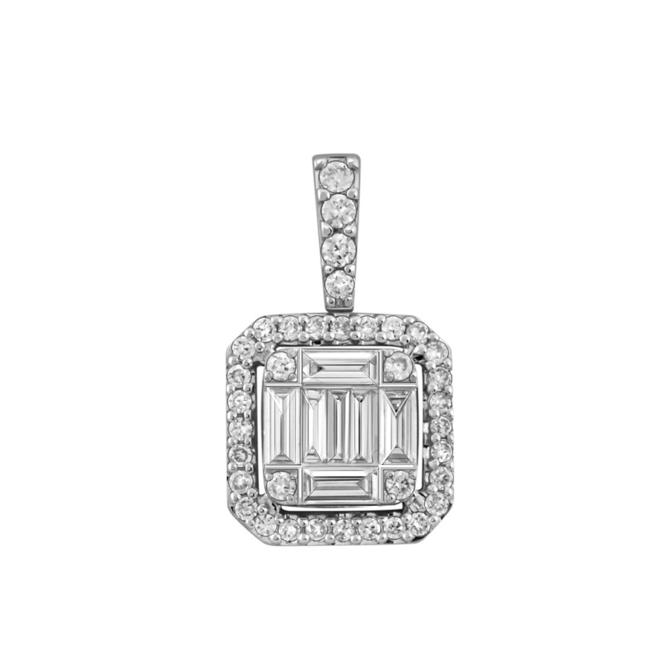 Кулон из белого золота с бриллиантами (049066)