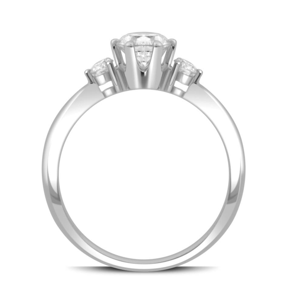 Помолвочное кольцо из белого золота с бриллиантами (038086)