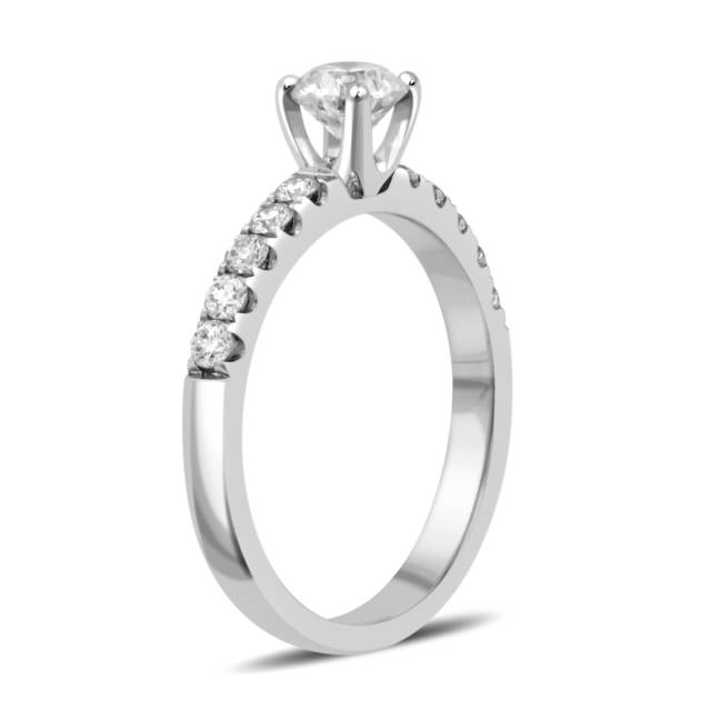Помолвочное  кольцо из белого золота с бриллиантами (050827)