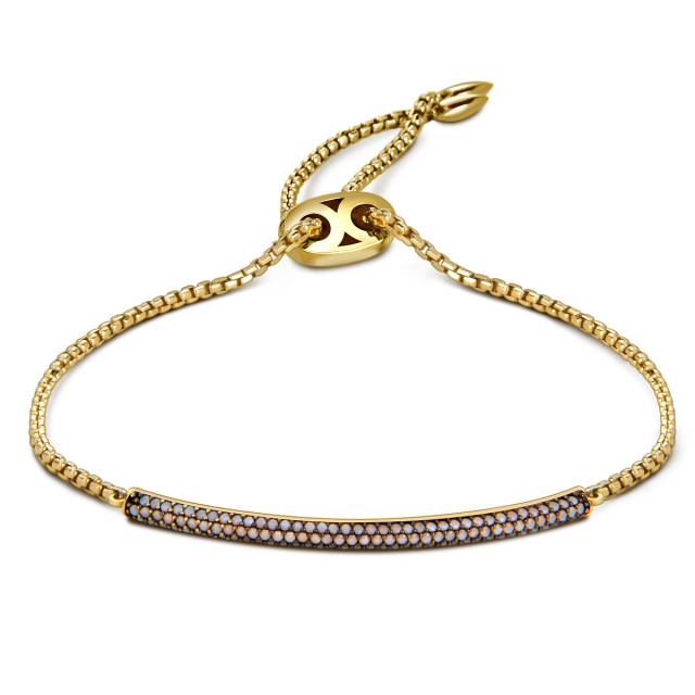 Браслет из жёлтого золота с фианитами (057847)