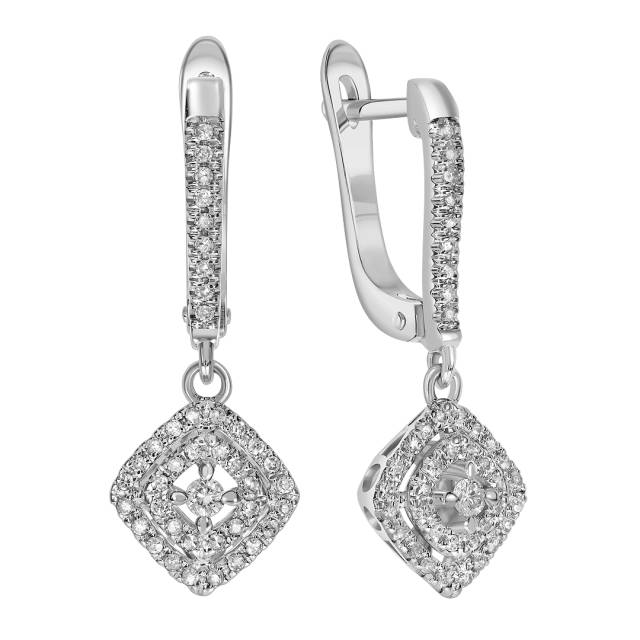 Серьги из белого золота с бриллиантами (039593)