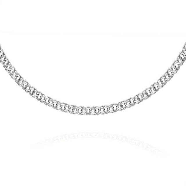 Цепь из белого золота, плетение Гарибальди (044270)