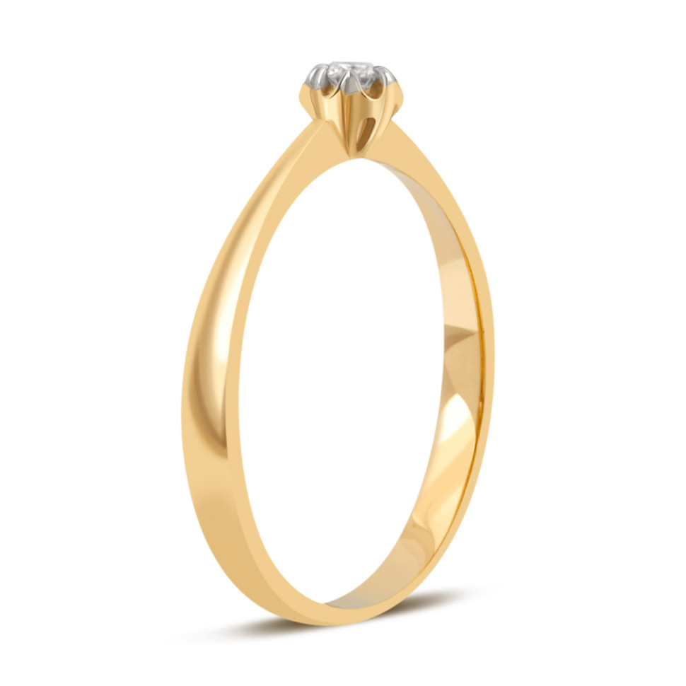 Помолвочное кольцо из жёлтого золота с бриллиантом (032756)