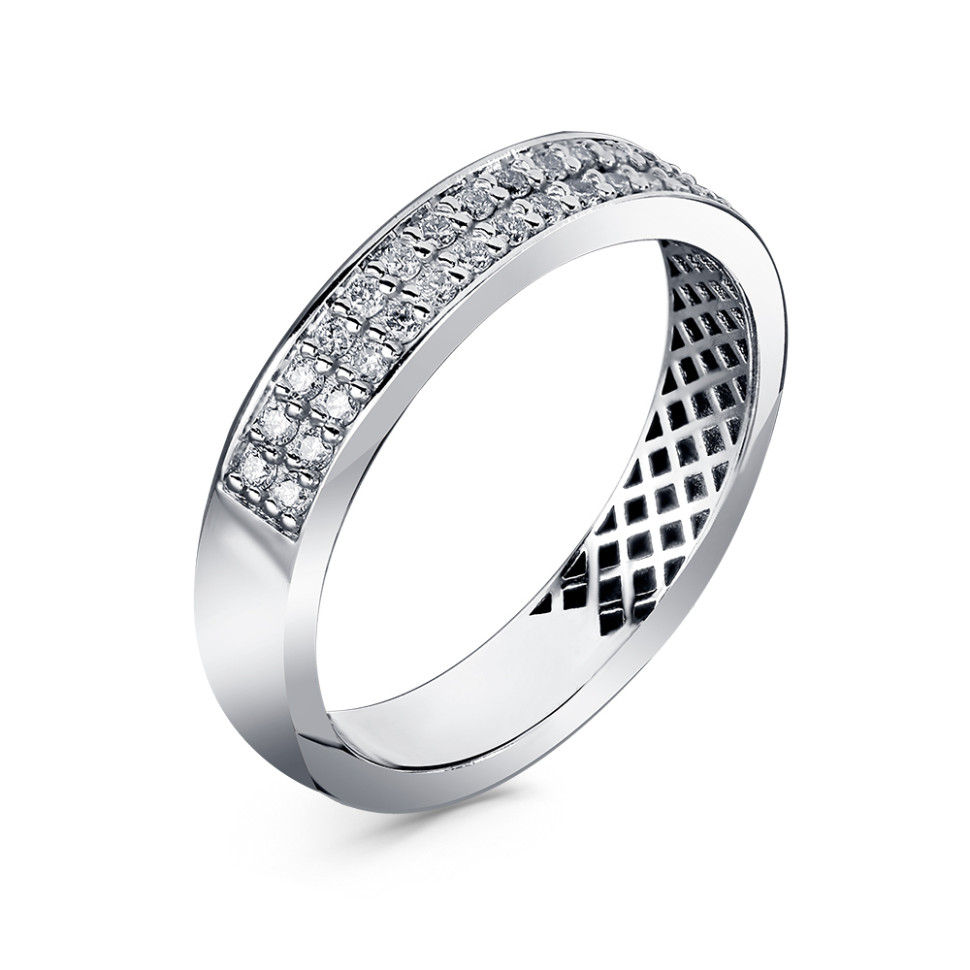 Кольцо из белого золота с бриллиантами (061728)