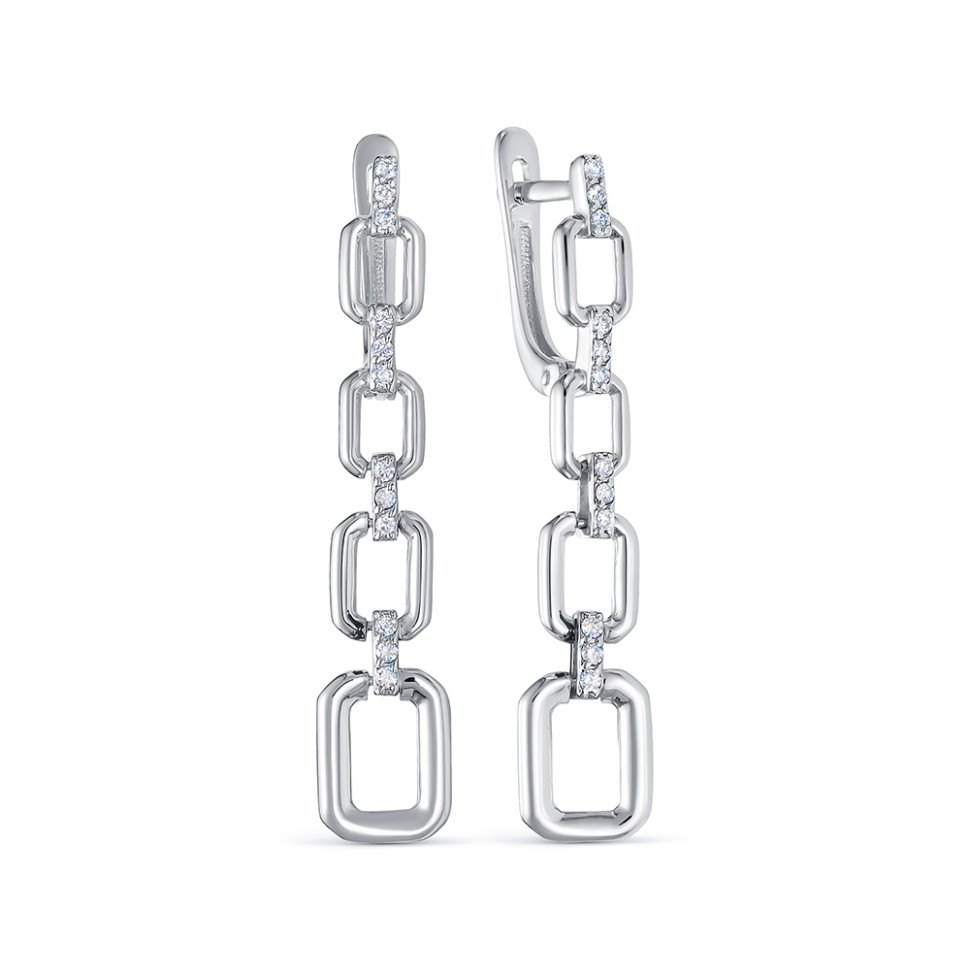 Серьги из белого золота с бриллиантами (061309)