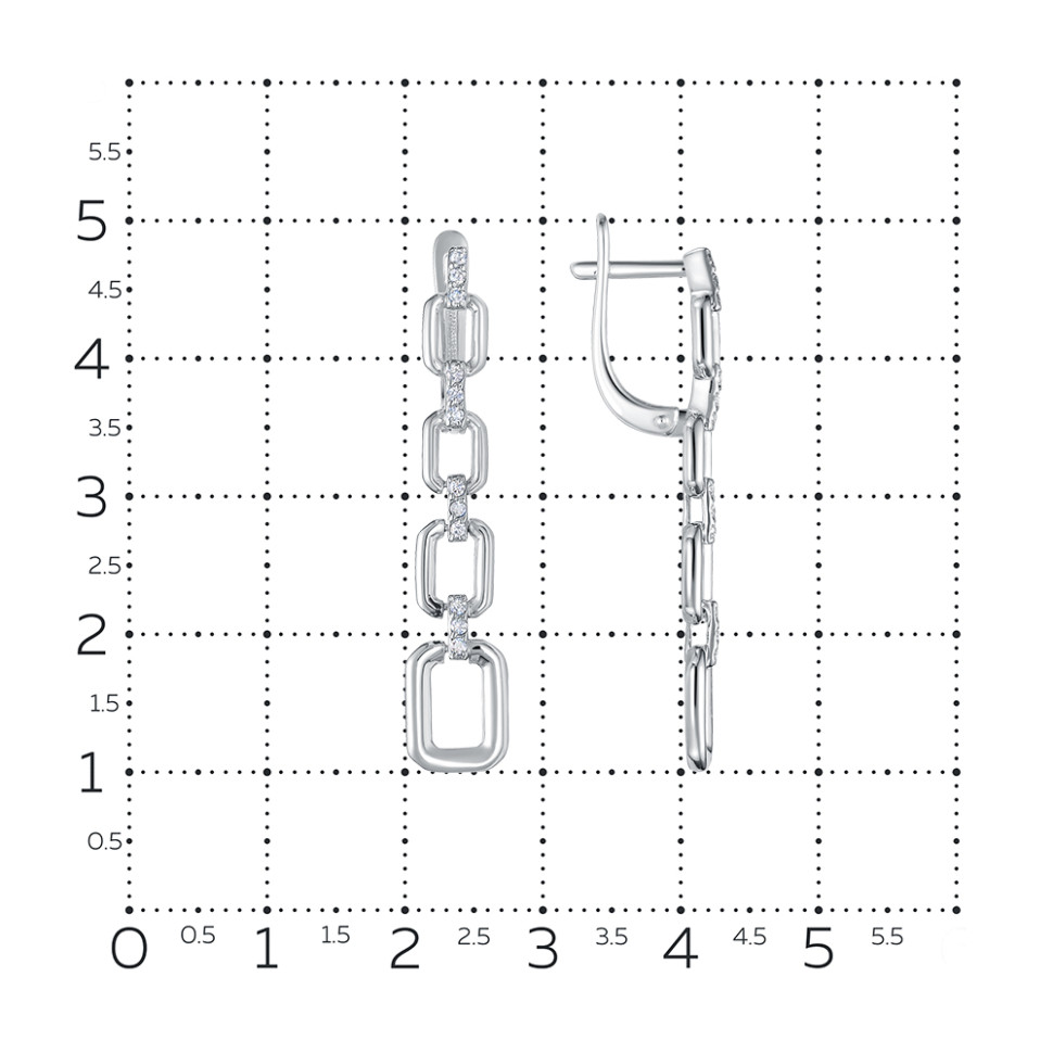 Серьги из белого золота с бриллиантами (061309)