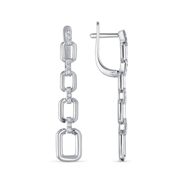 Серьги из белого золота с бриллиантами (061309)