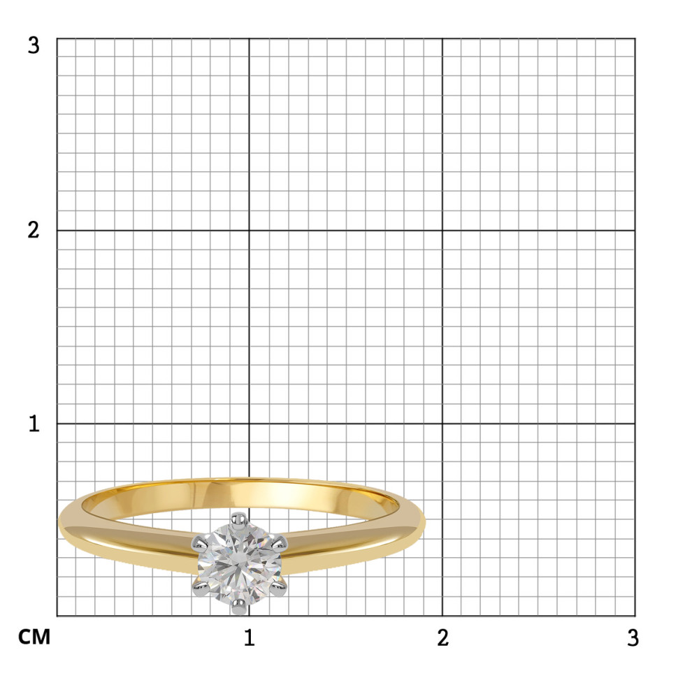 Помолвочное кольцо из комбинированного золота с бриллиантом (039505)
