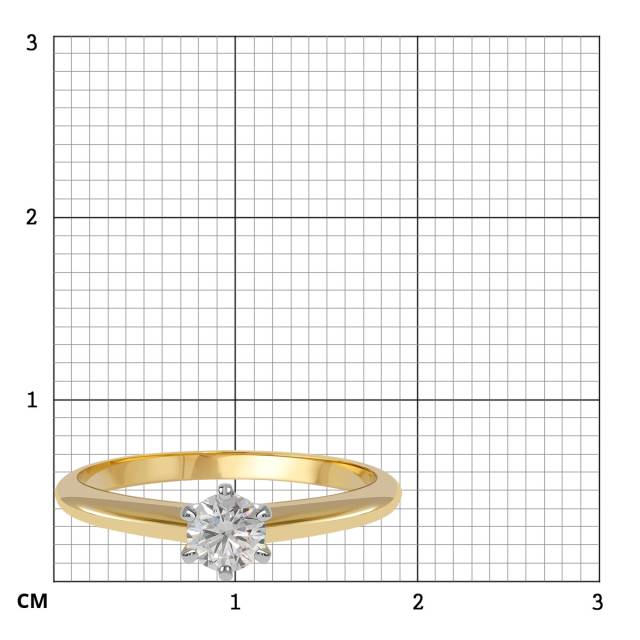 Помолвочное кольцо из комбинированного золота с бриллиантом (039505)