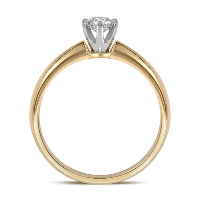 Помолвочное кольцо из комбинированного золота с бриллиантом (039505)