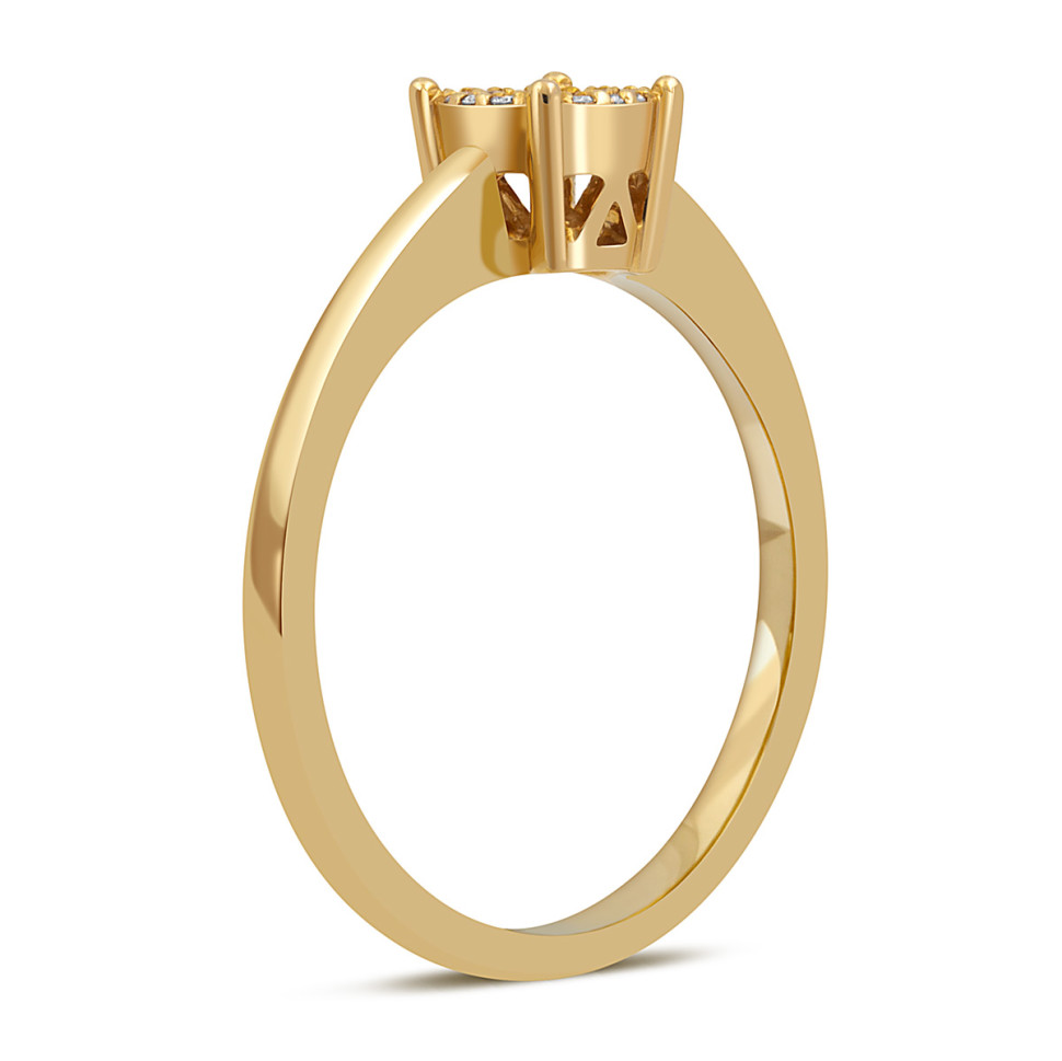 Кольцо из желтого золота с бриллиантами (054175)