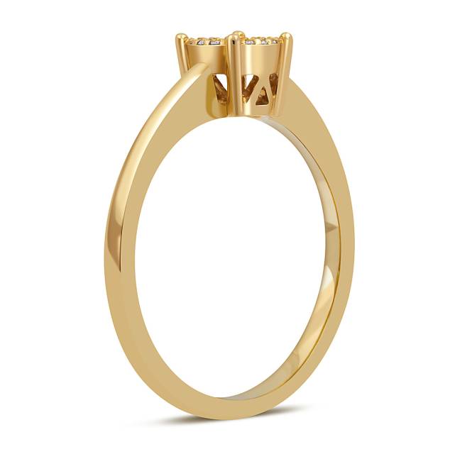 Кольцо из желтого золота с бриллиантами (054175)