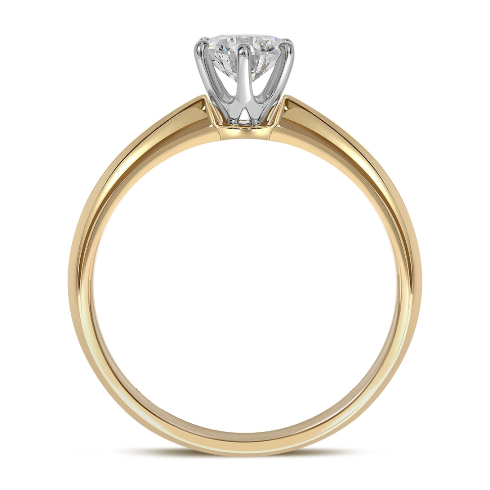 Помолвочное кольцо из комбинированного золота с бриллиантом (039507)