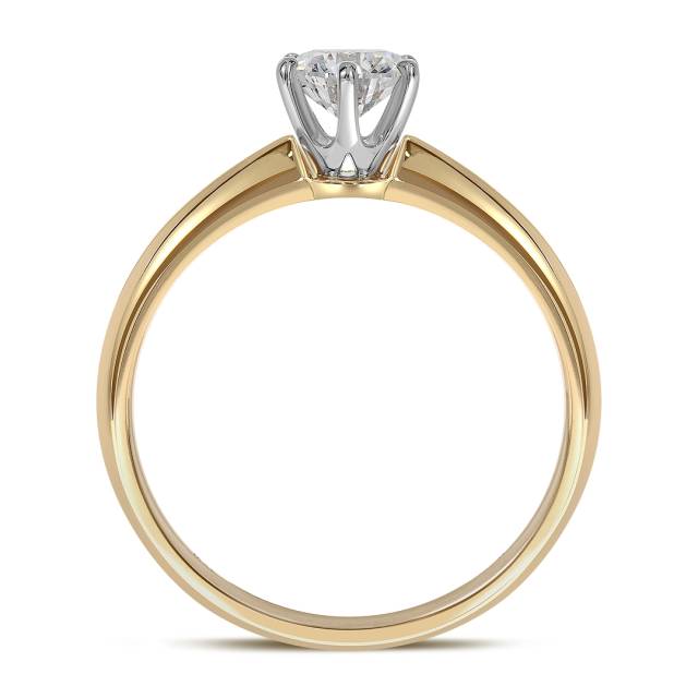 Помолвочное кольцо из комбинированного золота с бриллиантом (039507)