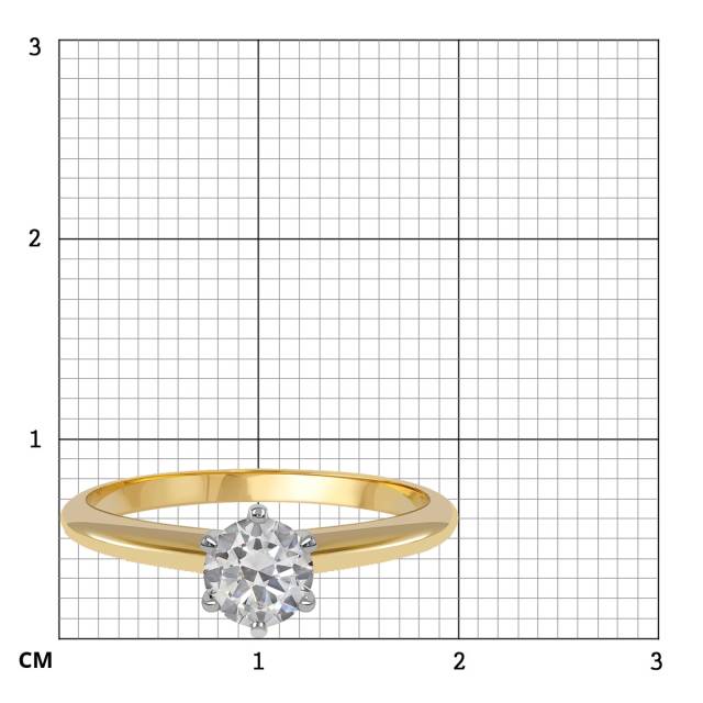 Помолвочное кольцо из комбинированного золота с бриллиантом (039507)