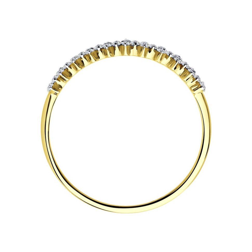 Кольцо из жёлтого золота с бриллиантами (047114)