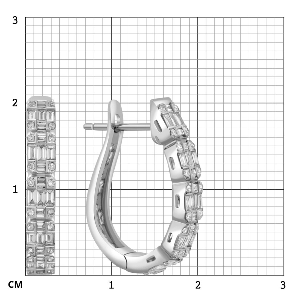 Серьги из белого золота с бриллиантами (045881)