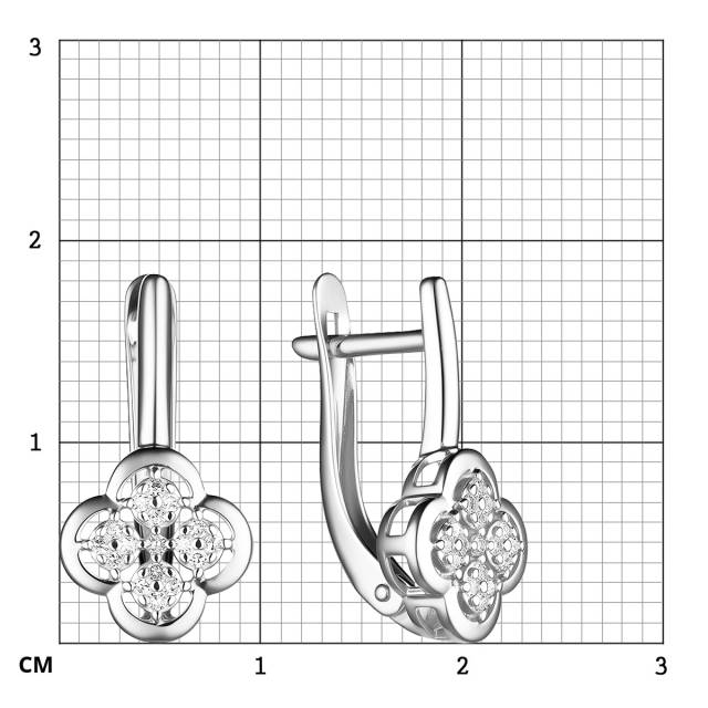 Серьги из белого золота с бриллиантами (059628)