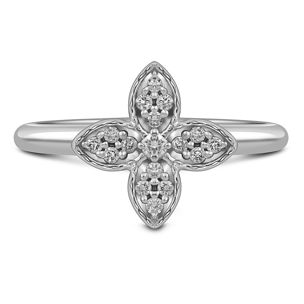 Кольцо из белого золота с бриллиантами (059245)