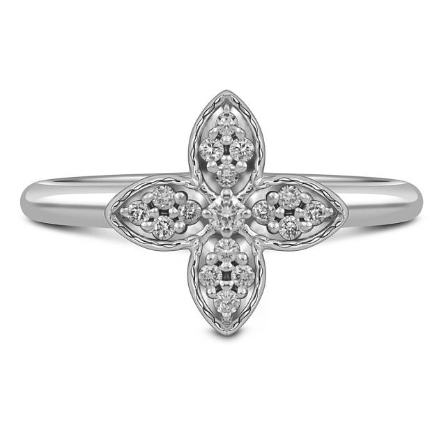 Кольцо из белого золота с бриллиантами (059245)