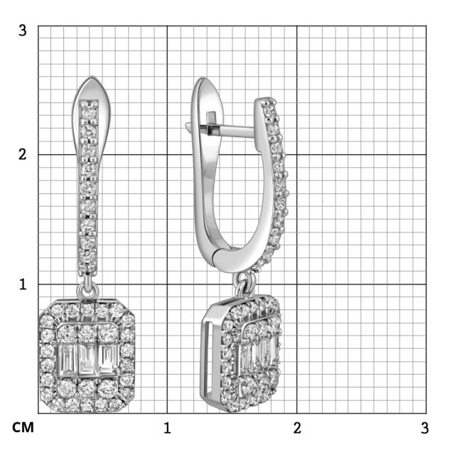 Серьги из белого золота с бриллиантами (055587)
