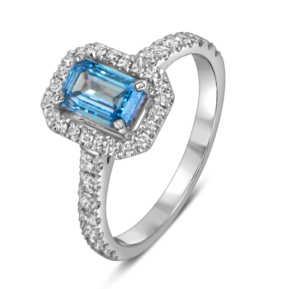 Помолвочное кольцо из белого золота с бриллиантами (060207)