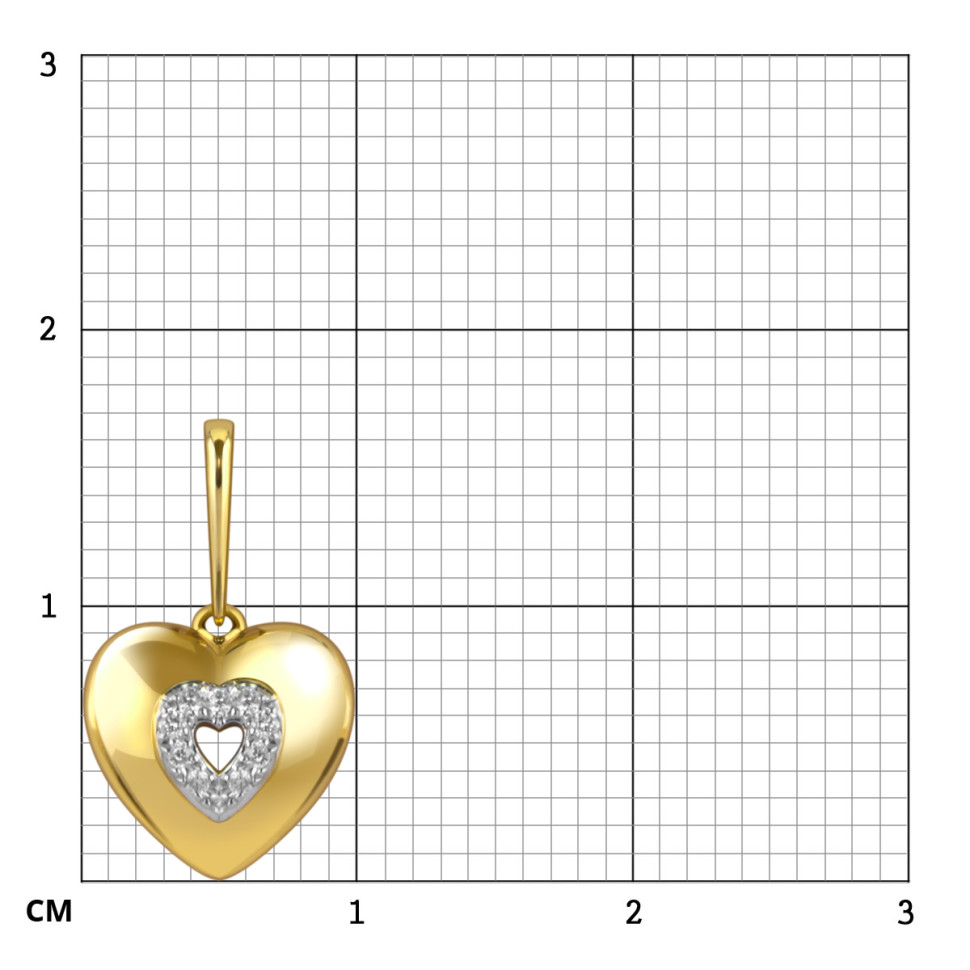 Кулон из жёлтого золота с бриллиантами (048849)