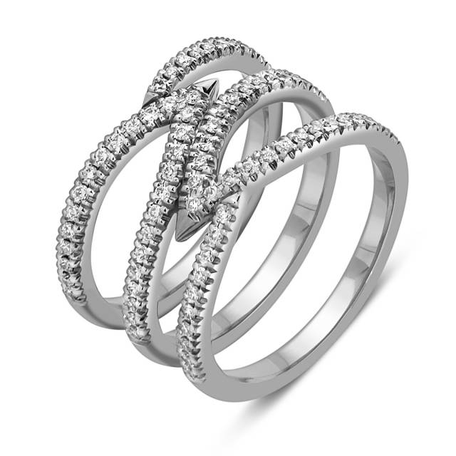 Кольцо из белого золота с бриллиантами (060505)