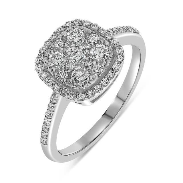 Кольцо из белого золота с бриллиантами (059506)