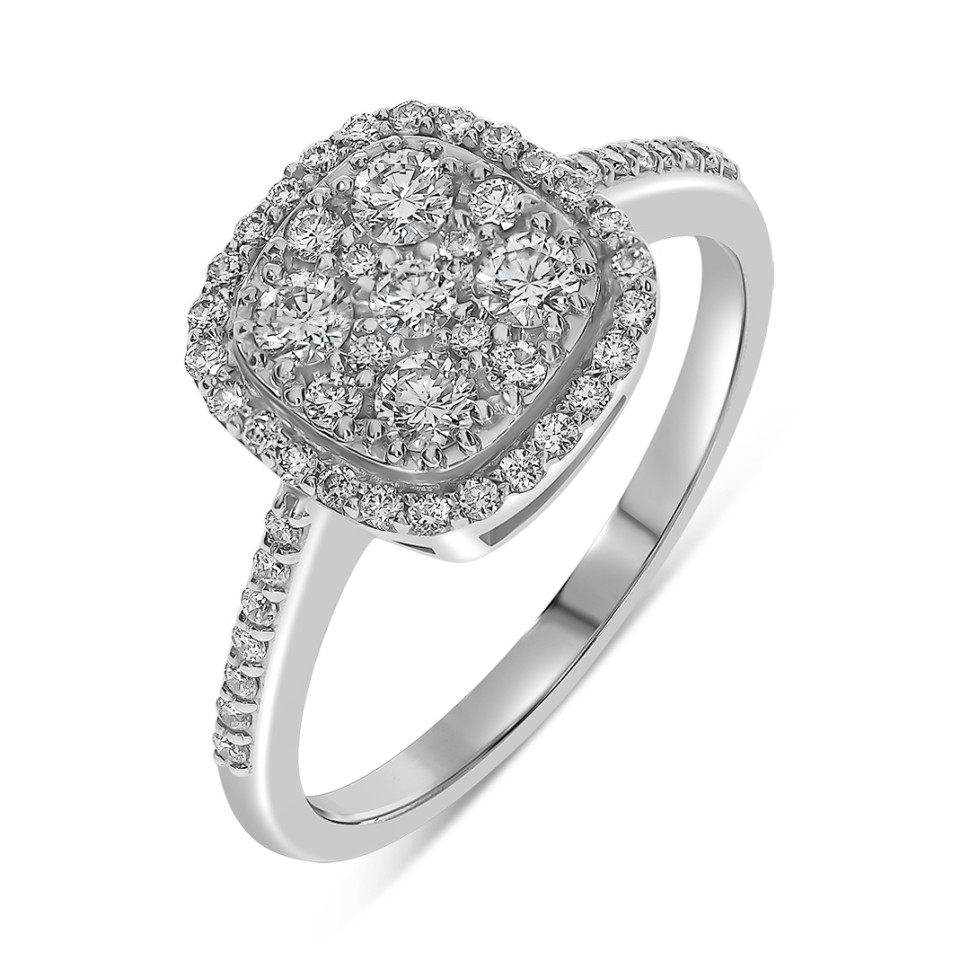 Кольцо из белого золота с бриллиантами (059506)