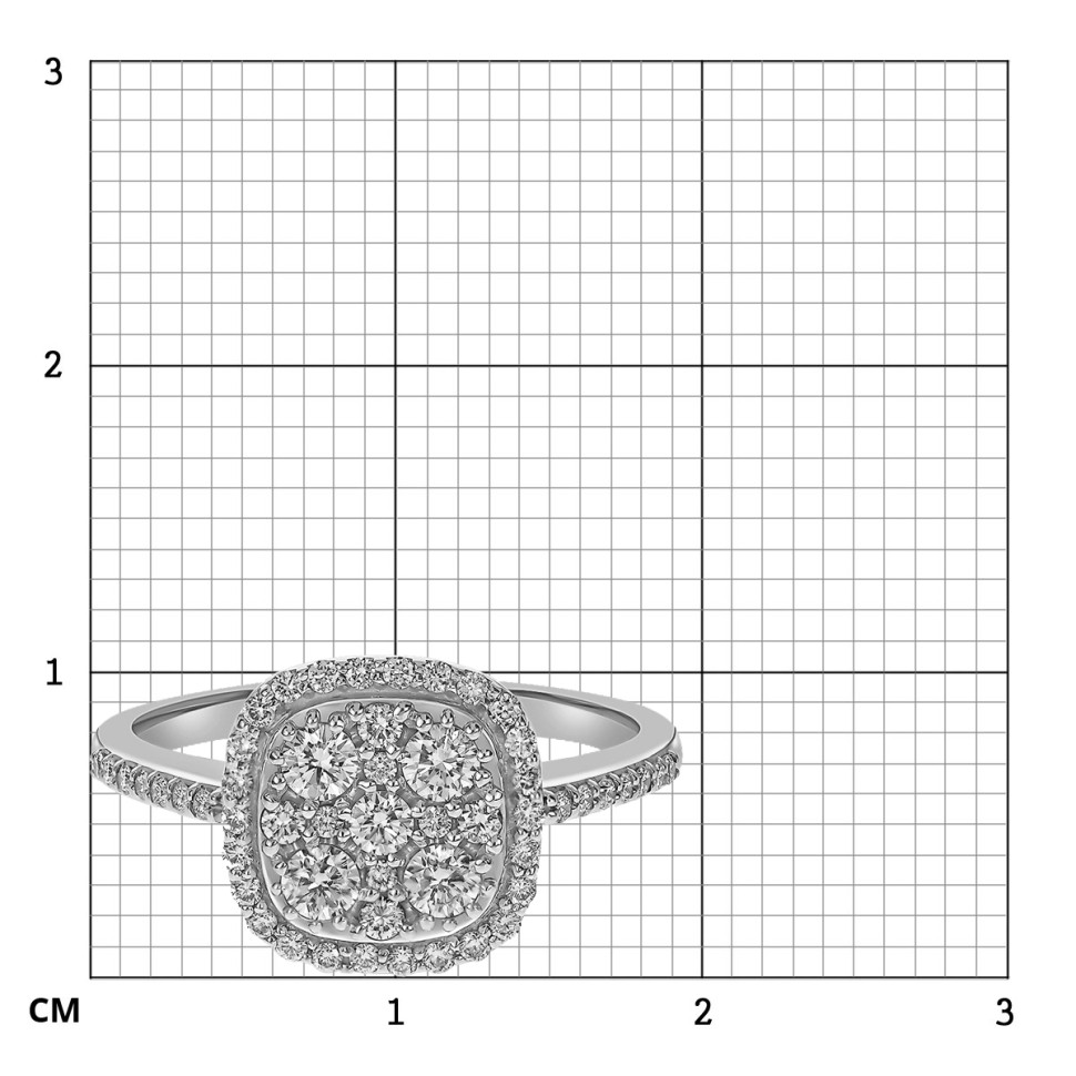 Кольцо из белого золота с бриллиантами (059506)