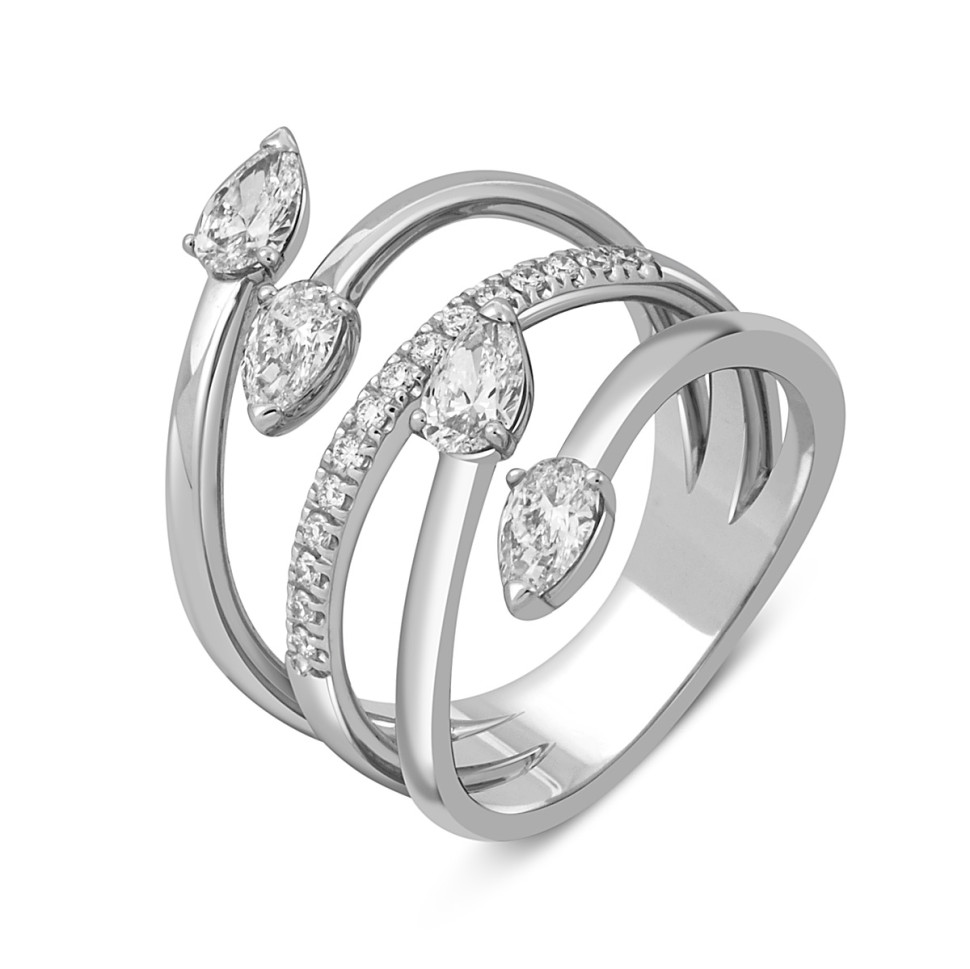 Кольцо из белого золота с бриллиантами 