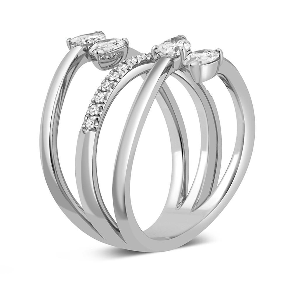 Кольцо из белого золота с бриллиантами 