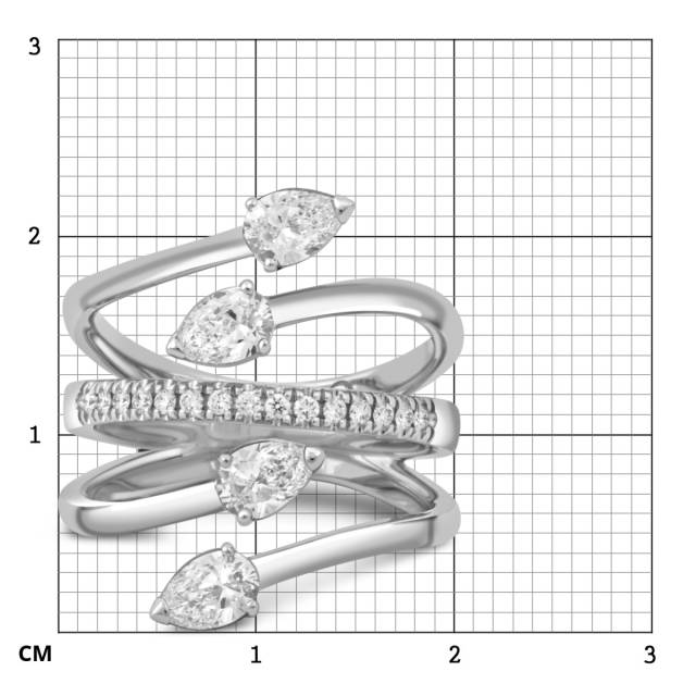 Кольцо из белого золота с бриллиантами "Crivelli" (048955)