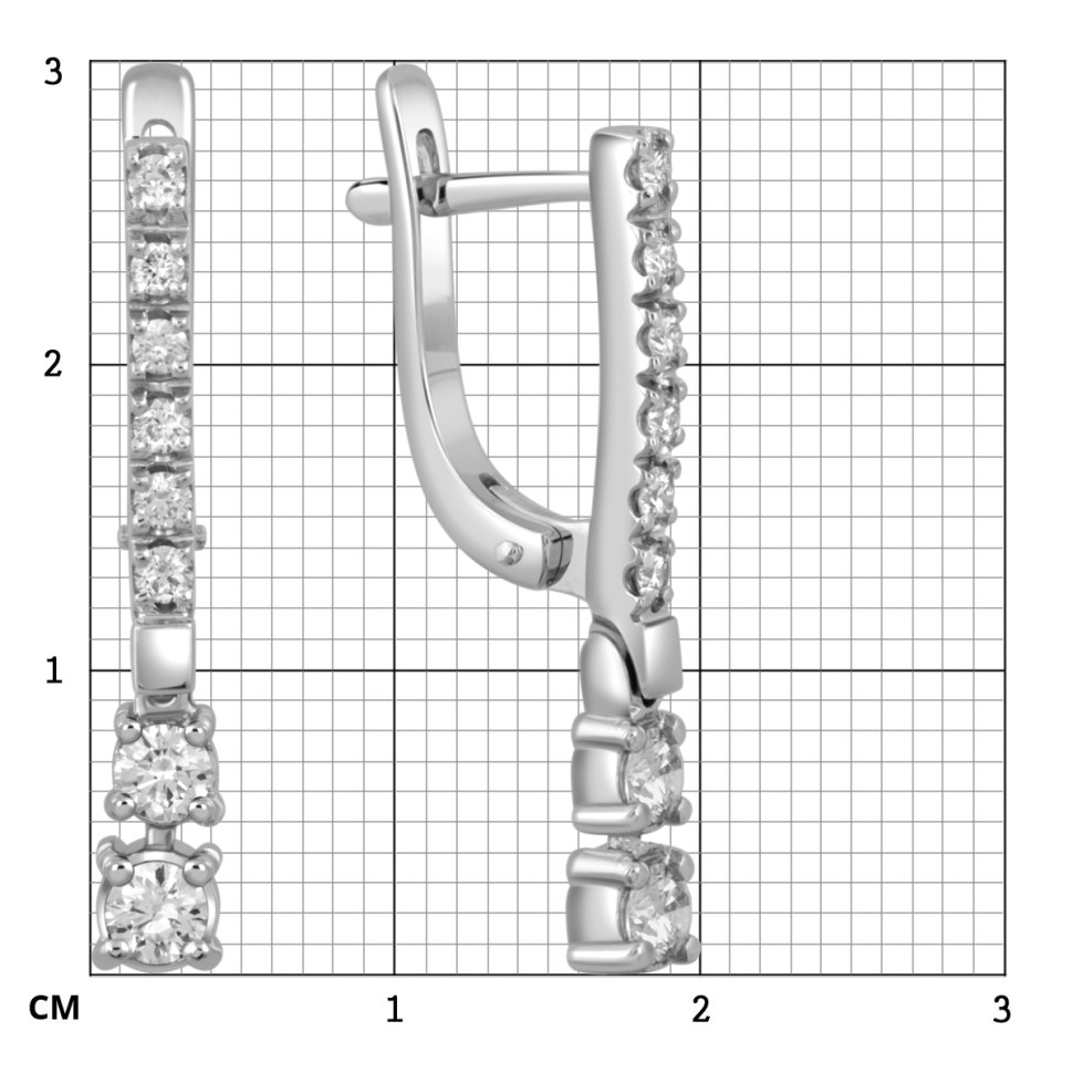 Серьги из белого золота с бриллиантами (050413)