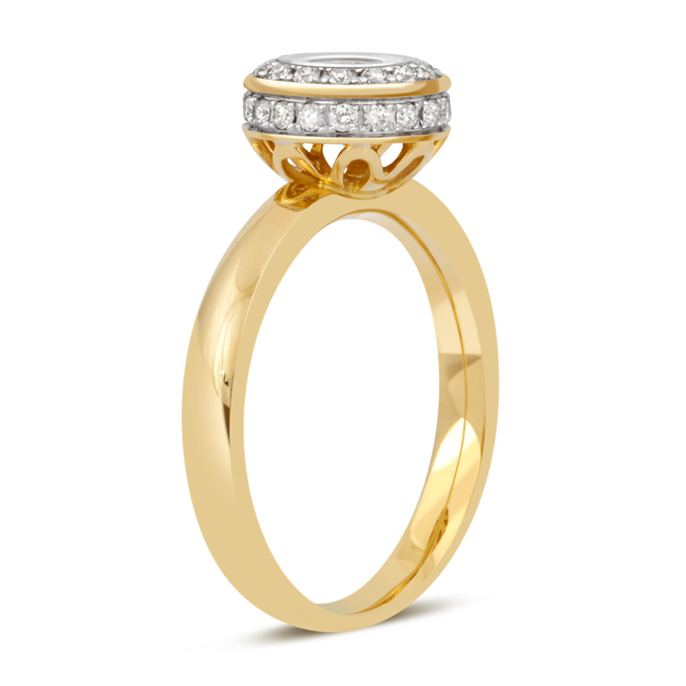 Кольцо из комбинированного золота с бриллиантами (039668)