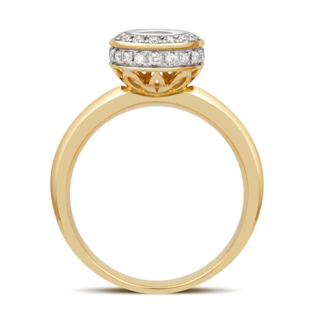 Кольцо из комбинированного золота с бриллиантами (039668)