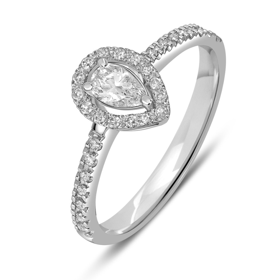 Кольцо из белого золота с бриллиантами (050828)