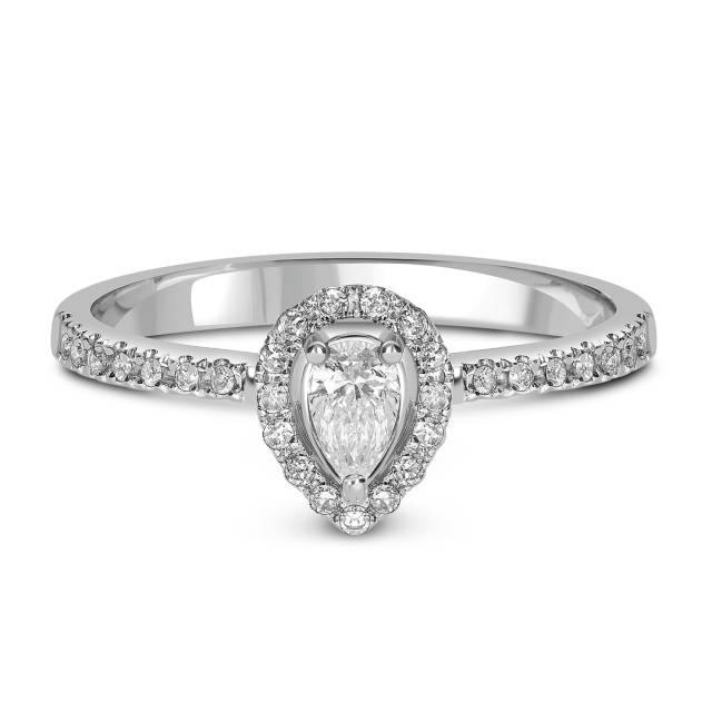 Кольцо из белого золота с бриллиантами (050828)