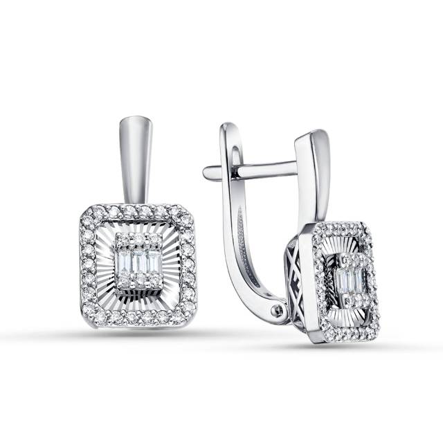 Серьги из белого золота с бриллиантами (060883)