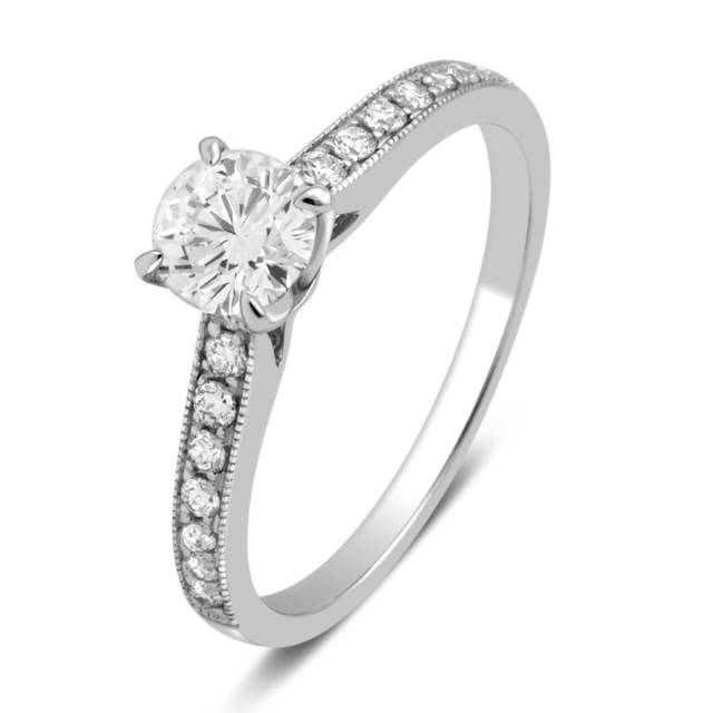 Помолвочное кольцо из белого золота с бриллиантами (037674)