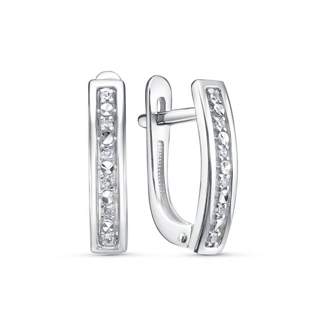 Серьги из белого золота с бриллиантами (061084)