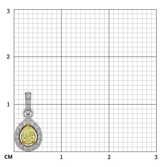 Кулон из белого золота с бриллиантами (062835)