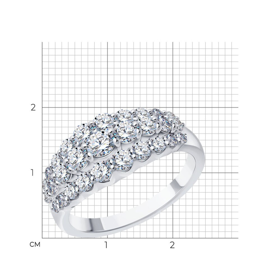 Кольцо из белого золота с бриллиантами (052781)